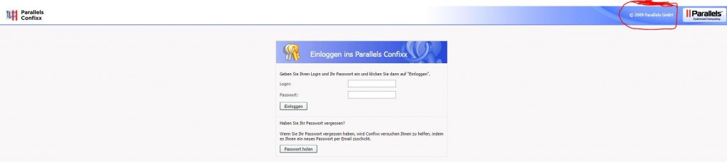 Parallels Managmentinterface