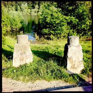 Hochwasser auf dem Biedensand in Lampertheim. Aufgenommen mit der Hipstamatic am 07.06.2013