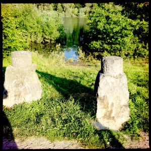 Hochwasser auf dem Biedensand in Lampertheim. Aufgenommen mit der Hipstamatic am 07.06.2013