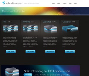 Die Webseite des Hosters Volumedrive