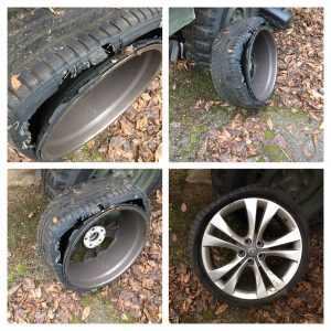 Mein defekter Reifen nochmal im Licht