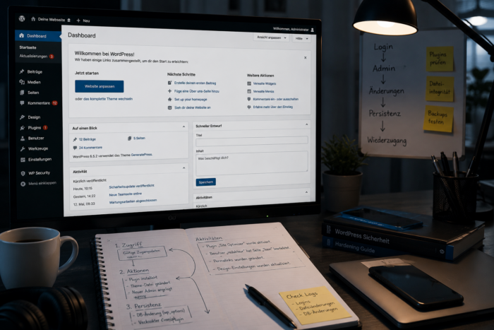 WordPress-Persistenzpfad nach gültigem Admin-Login: Änderungen, Persistenz, Wiederzugang